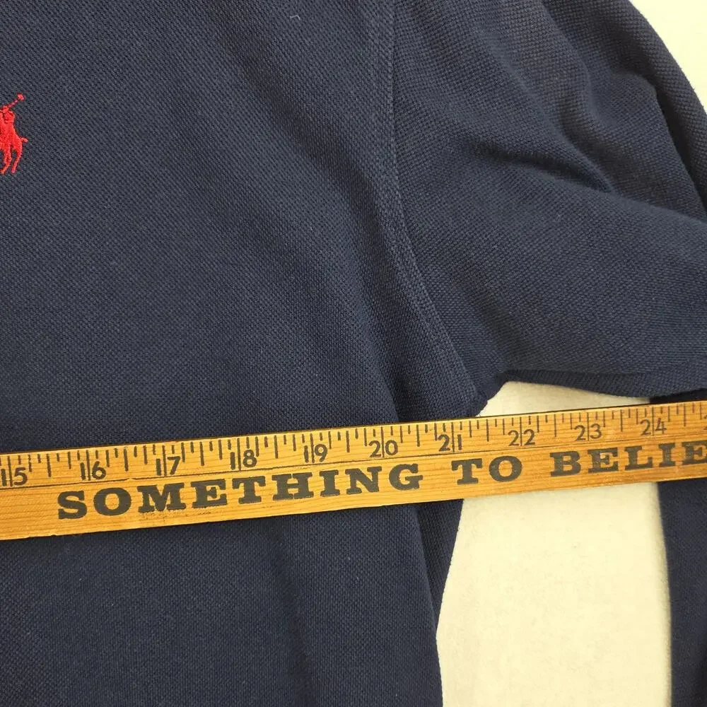 Vtg Polo Ralph Lauren Polo Shirt Mens XL Longsleeve Red Pony Collar 100% Cotton